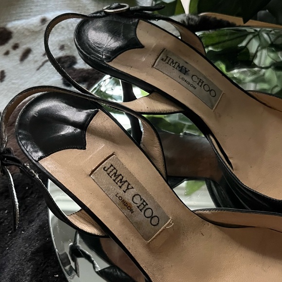 Jimmy Choo Black Leather Kitten Heels - Picture 7 of 8